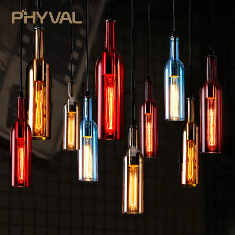 Wine Bottle Pendant Lamp Led Light Creative Wine Bottle Pendant Lamp Led