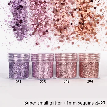 

4 bottles/set 10ml Shiny Nail Art Glitter Powder Dust Sequins Mixed color For Nail Art Decoration Gradient set of ultra-fine