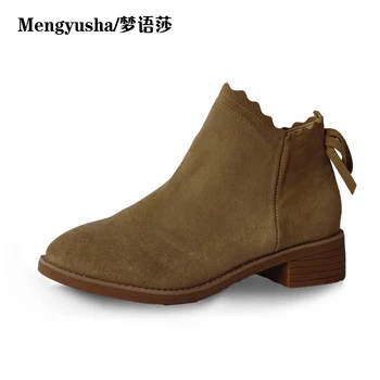 

Mengyusha2018 spring and autumn single boots winter cotton boots New England style with Martin boots female short boots