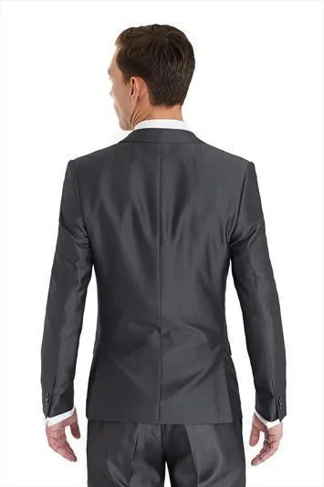 Серый одна кнопка (JacketPantsVestTie) костюм Для мужчин свадебные заказ моды мужской костюм формальный пиджак мужской костюм из 3 предметов высокое