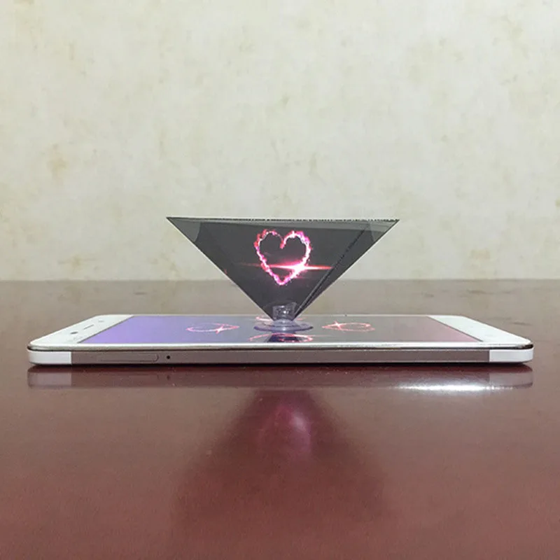 3D Hologram Pyramid Display Projector Video Stand Universal for Smart Mobile Phone
