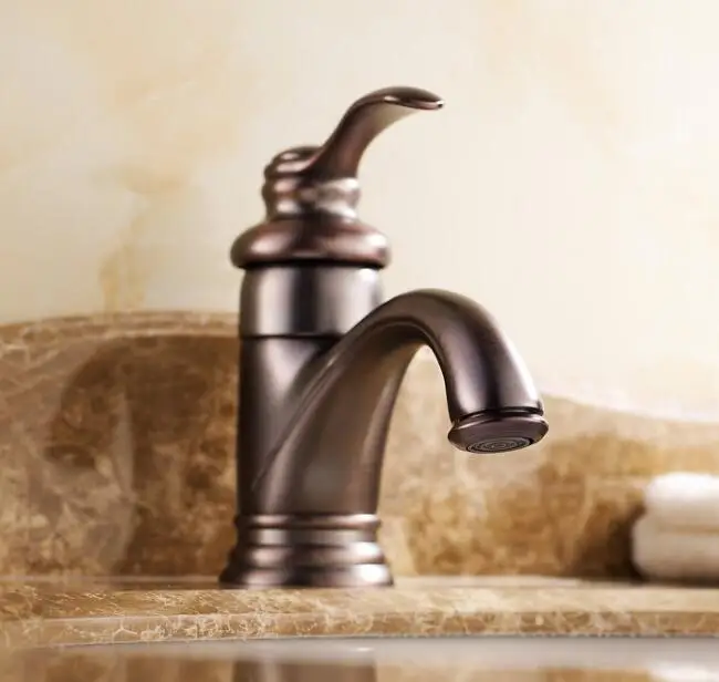

Deck Mounted Short Basin Faucets ORB Finished Basin Hot and Cold Mixer Faucets bathroom single handle sink taps faucet mixer
