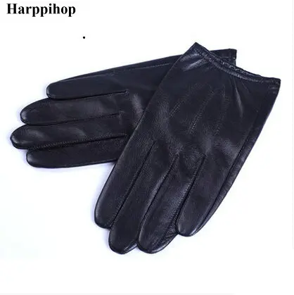 Черные и коричневые весенние перчатки из натуральной кожи мужские новые брендовые модные теплые перчатки для вождения козья кожа варежки