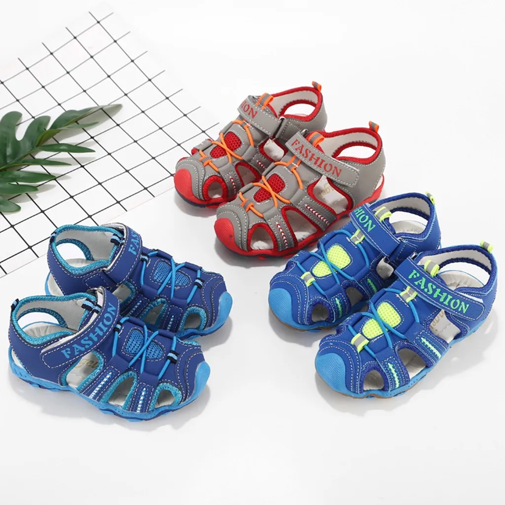Muqgew для малышей обувь для детей для маленьких мальчиков и девочек летние сандалии с закрытым носком пляжные сандалии для Повседневная детская обувь кроссовки, женские сандалии
