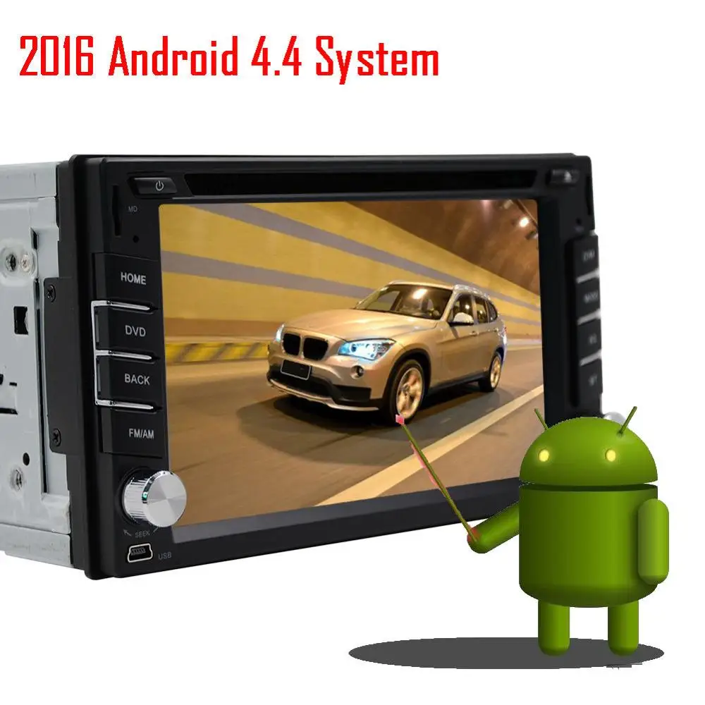 Top Android 3G WIFI 6.2" Double 2DIN Car Radio Stereo DVD Player GPS Navi Bluetooth 4