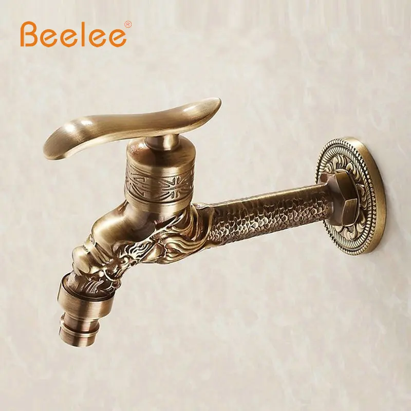 

Beelee Antique Bronze Dragon Carved Faucet Garden Washing Machine Faucet Outdoor Faucet Bathroom Faucet Animal Shape tap BL0356A