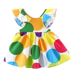 ARLONEET 2018 платье для девочек Детские хлопковые горошек сарафан оборками платье летние милые Мини-платья 0 до 2 лет Прямая доставка 30S53