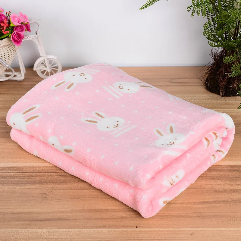 

2018 New Pet Dog Beds Mats Cover Cute Cartoon Rabbit Elephant Pattern Warm Soft Fleece Blanket Puppy Bed Mat Cover 3 Size S M L