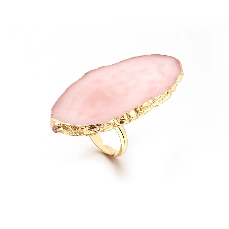 

Boho European Ring for Women Imitation Stone Adjustable Big Wide Ring Jewelry Pink Wedding Rings Charm Jewelry Joyas Brinco