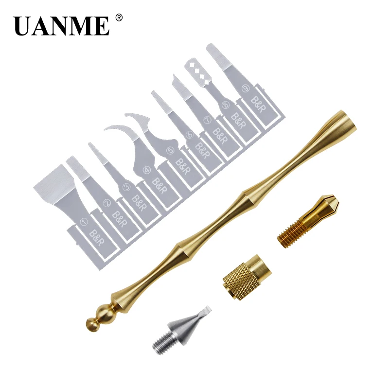 UANME Copper Double Head Handle IC Chip CPU Remover with Blade For Phone Logic Board Repair Tool and Fingerprint Repair station UANME Copper Double Head Handle IC Chip CPU Remover with Blade For Phone Logic Board Repair Tool and Fingerprint Repair station
