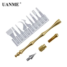 UANME Copper Double Head Handle IC Chip CPU Remover with Blade For Phone Logic Board Repair Tool and Fingerprint Repair station UANME Copper Double Head Handle IC Chip CPU Remover with Blade For Phone Logic Board Repair Tool and Fingerprint Repair station