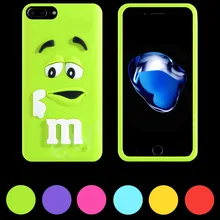 3D Bonito Dos Desenhos Animados M & M Moda Colorful Rainbow Case Shell Pele Capa de Silicone Macio para iphone 5 5s se 6 6 s 7 plus ipod touch 4 5