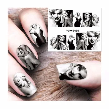 Nail Art Stickers Black Character Design Manicure Transfer Stickers DIY 8489