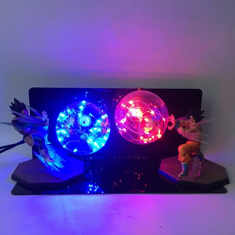 

Dragon Ball Z Son Goku Vs Vegeta Super Saiyan LED Light Toy Dragon Ball Lamp Pvc Figure Jouet Display Model Toys Children Gift