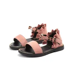 Dollplus/детские сандалии для девочек, летние Нескользящие сандалии принцессы, пляжная обувь, модные детские сандалии 26-36