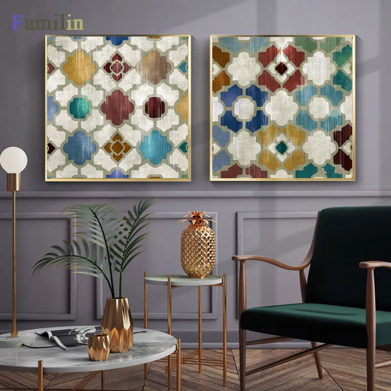 

Abstract Flowing Color golden canvas painting posters and print modern decor wall art pictures for living room bedroom aisle