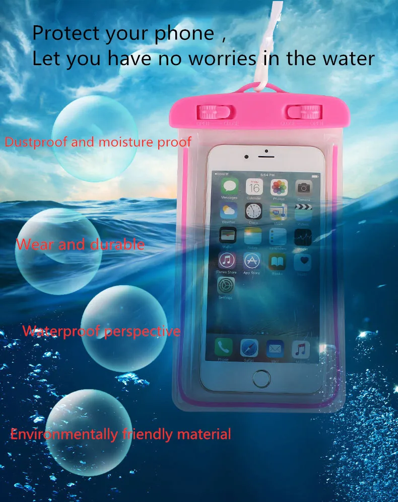 Подходит для водонепроницаемого чехла iPhone Xiaomi Huawei. Прозрачный ПВХ герметичный