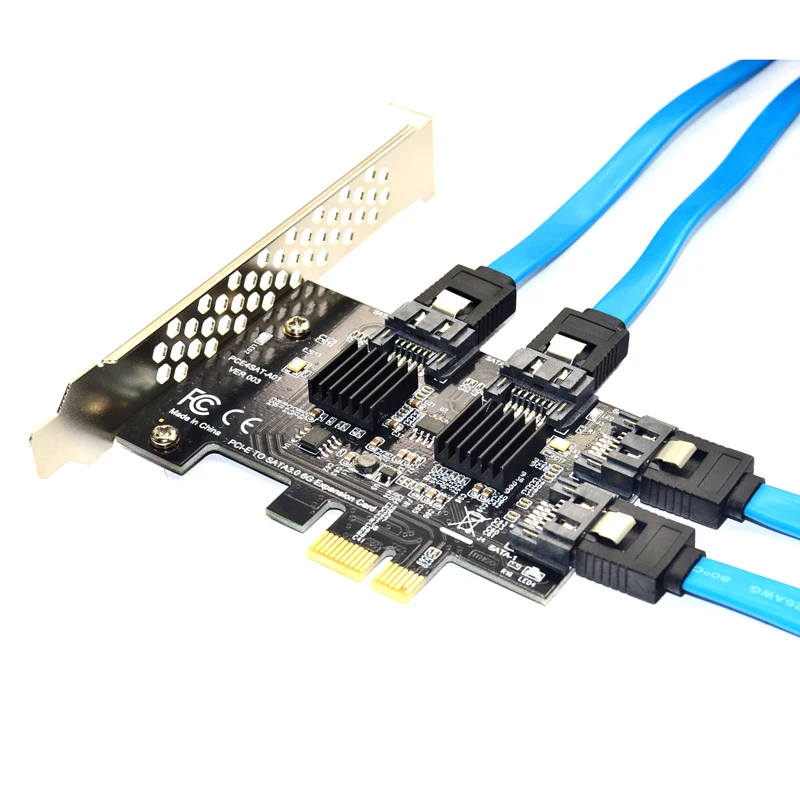 4 порта SATA 6G PCI Express контроллер карты PCI-e для SATA III 3,0 конвертер с теплоотводом расширения адаптера SATA плата для ПК