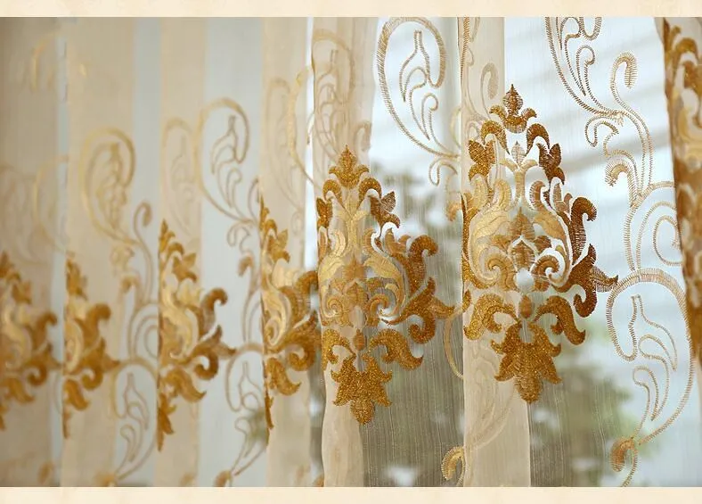 FYFUYOUFY Европейский тип занавес гостиная спальня французское окно затенение бархатная ткань бронзовая набивная ткань занавеска/тюль - Цвет: tulle