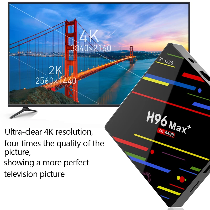 Rockchip RK3328 H96 MAX Plus TV BOX Android 8.1 Smart TV BOX 4 gb 32 gb 64 gb USB3.0 h.265 4 k MAX Set Top Boxe Media Player