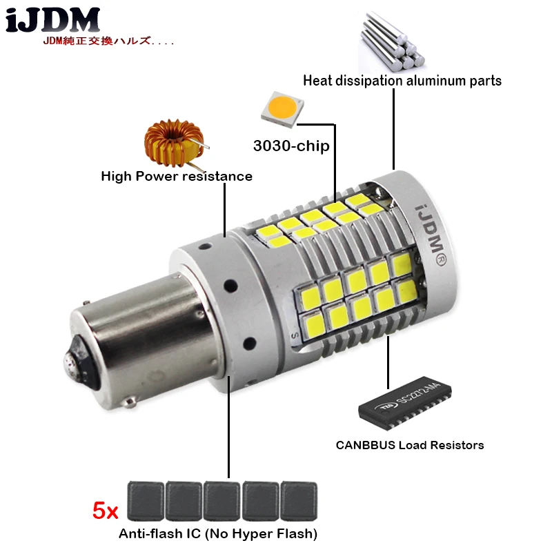 IJDM без ошибок супер яркие 15 Вт 35 SMD 1156 P21W 7506 светодиодный Сменные лампы для