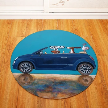 

Modern Fashion Nordic Cartoon Car Round Chair/Table Desk Mat Living Room Bedroom Area Rug Decorative Carpet