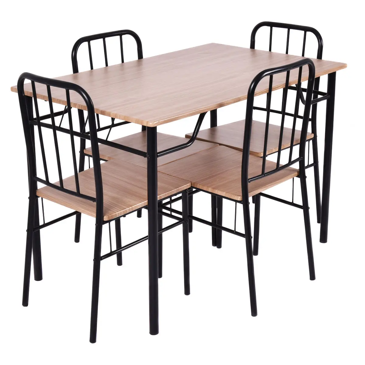 Giantex 5 Piece Dining Set Table and 4 Chairs Metal Wood Home Modern Breakfast Furniture Kitchen Table Chairs Set HW53838 Giantex 5 Piece Dining Set Table and 4 Chairs Metal Wood Home Modern Breakfast Furniture Kitchen Table Chairs Set HW53838