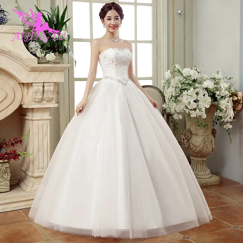 

AIJINGYU 2018 plus size free shipping new hot selling cheap ball gown lace up back formal bride dresses wedding dress FU249