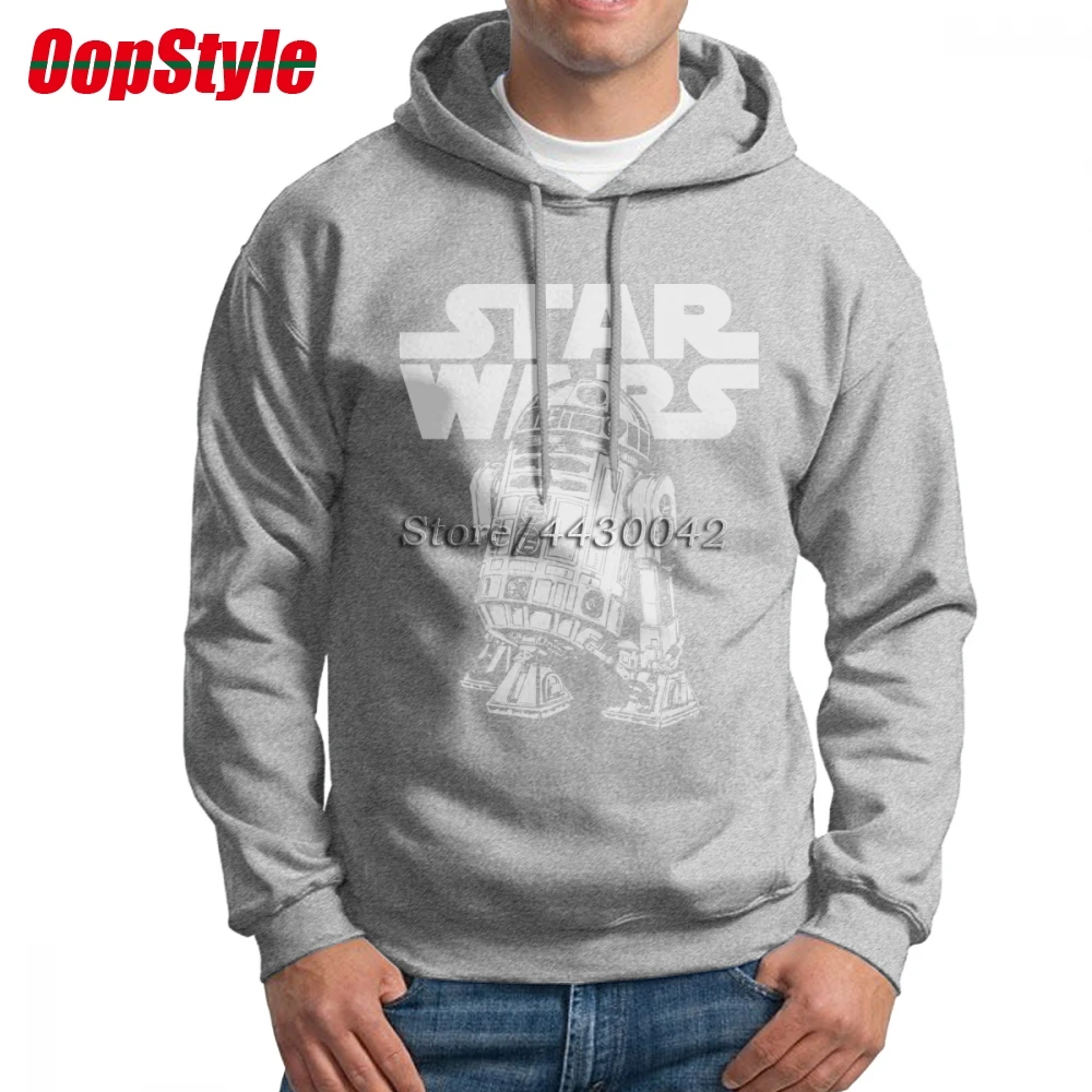 R2D2 Star Wars Hoodie для Для мужчин без карман-дизайнерские зимние европейские Размеры рубашка с длинными рукавами