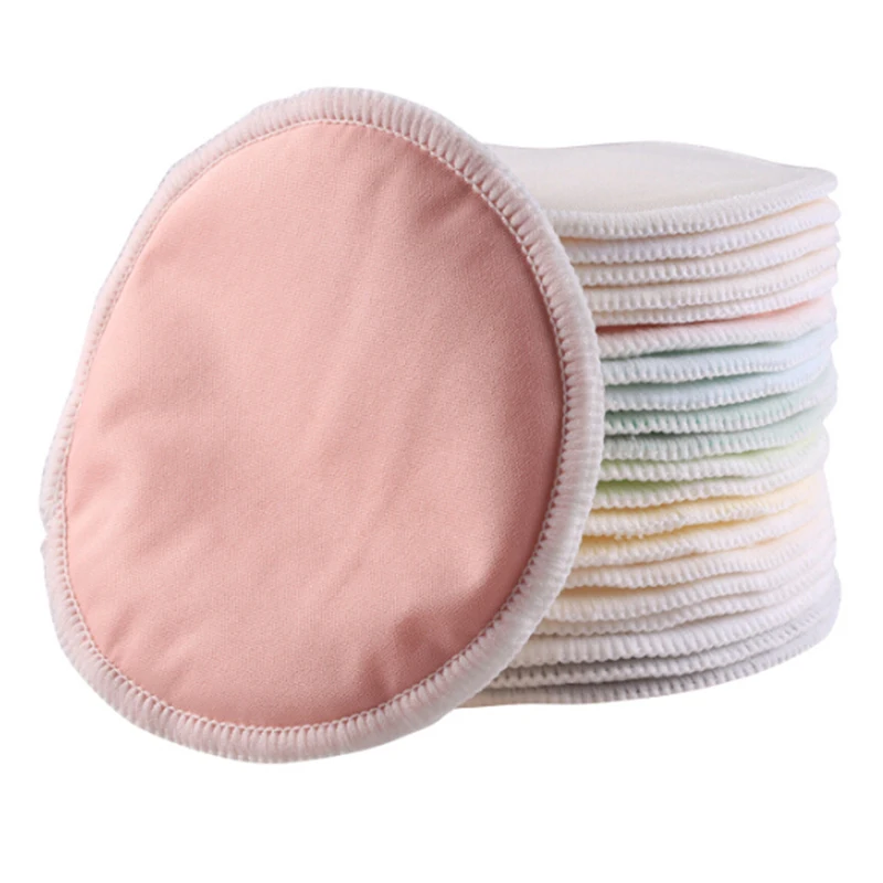 

6PCS Reusable Bamboo Breast Pads Organic Bamboo Washable Contoured Feeding Pad Mum Contoured Nursing Pads with 1pc wash bag