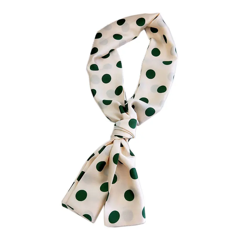 

New Print Flower Stripe Dots Design Silk Scarf Women 15*145cm Small Bufanda Headwear Long Skinny Foulard Scarves for Femme