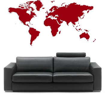 

Hot Home Decor World Map Atlas Wall Sticker Art Curved Vinyl Bedroom Decorative Removable Adhesive Vinyl Poster Wall Decal D-19
