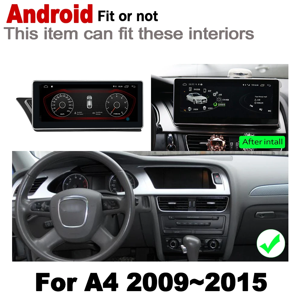 Excellent Car GPS Navi Map HD Screen Stereo Android For Audi A4 8K 2009 2010 2011 2012 2013 2014 2015 MMI Multimedia Player Auto Radio 2