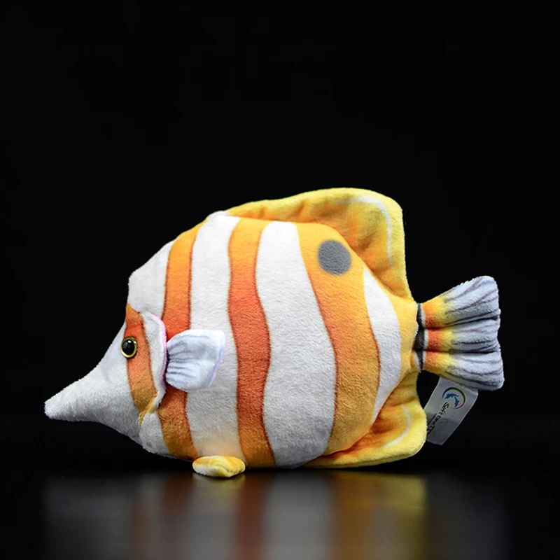 動物の形をしたコッパーバンド 本物のソフトトイ 長い鼻の熱帯の魚 くちばしの蝶の魚 シミュレーション チェルモンロストラタス Null Aliexpress