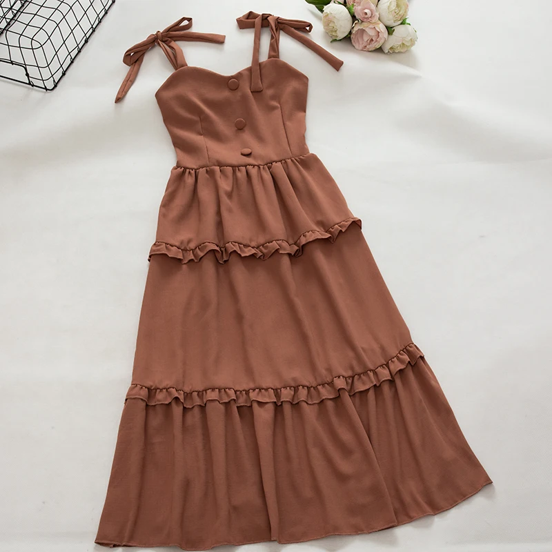 Neploe милое платье с бантом для женщин Лето без бретелек однобортное Vestidos модное Fuguns дамские платья 44536