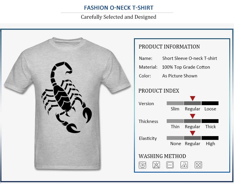 Tops Shirt Scorpion Father Day Coupons Printing Short Sleeve All Cotton Round Neck Men T Shirt Printing Tee Shirt Scorpion