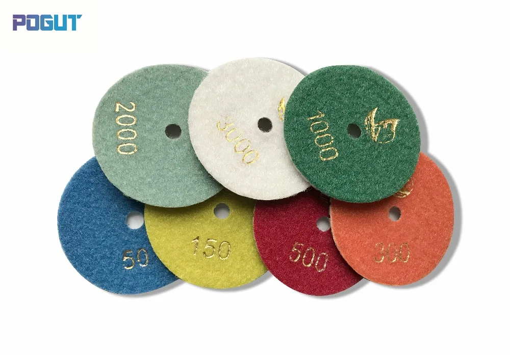 

3 inch Diamond polishing pads disc sander pad, wet polishing pad 7 pieces set granite stone marble tile concrete polishing