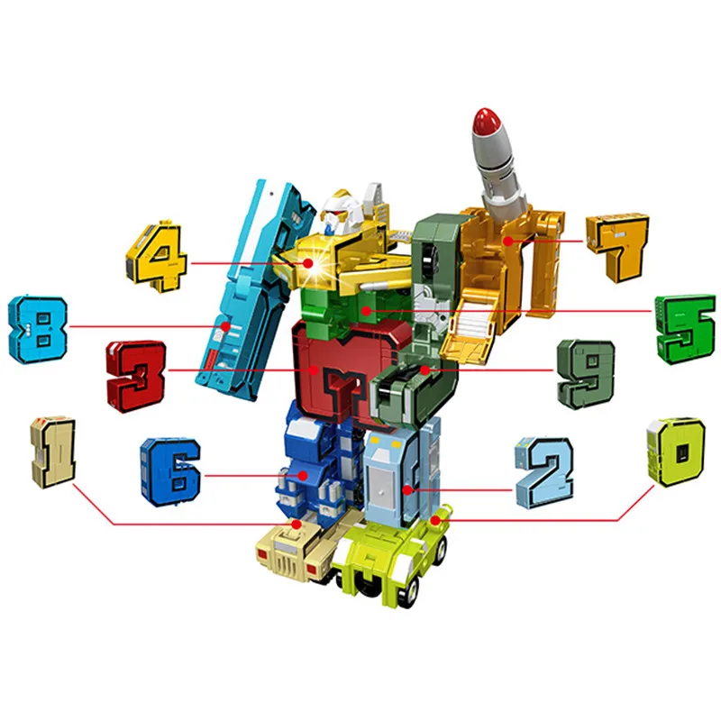 

GUDI 10 in 1 Creative Assembling Educational Action Figures Transformation Deformation Robot Plane Car Blocks Toys