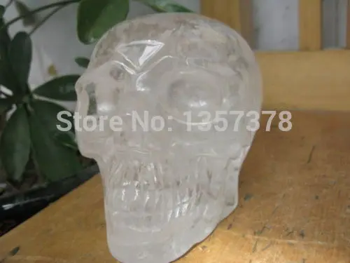 

huij 00319 FEAR !! ATURAL QUARTZ CRYSTAL SKULL/SKELETON CARVING