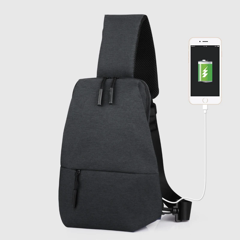 

Male Women Chest Pack Men Casual Camouflage Shoulder Crossbody Bag USB Charging Chest Bag Water Repellent Travel Messenger Bag