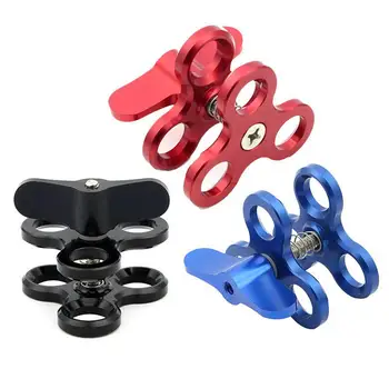 

Yiwa Aluminum CNC Camera Diving Ball Fixture Lights Arm Ball Butterfly Clip Triple Clamp Mount Adapter for Gopro 5 6