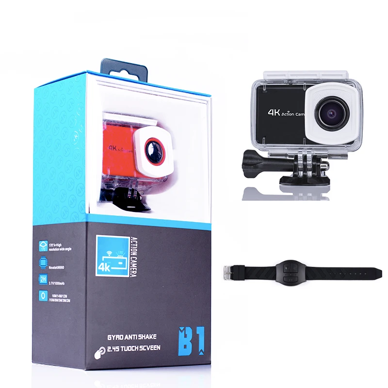 

Original Tekcam B1R Remote Action Camera 4K 24fps Novatek 96660 16MP Touch Screen Sports Camera Stabilizer MTB Bike Helmet Cam