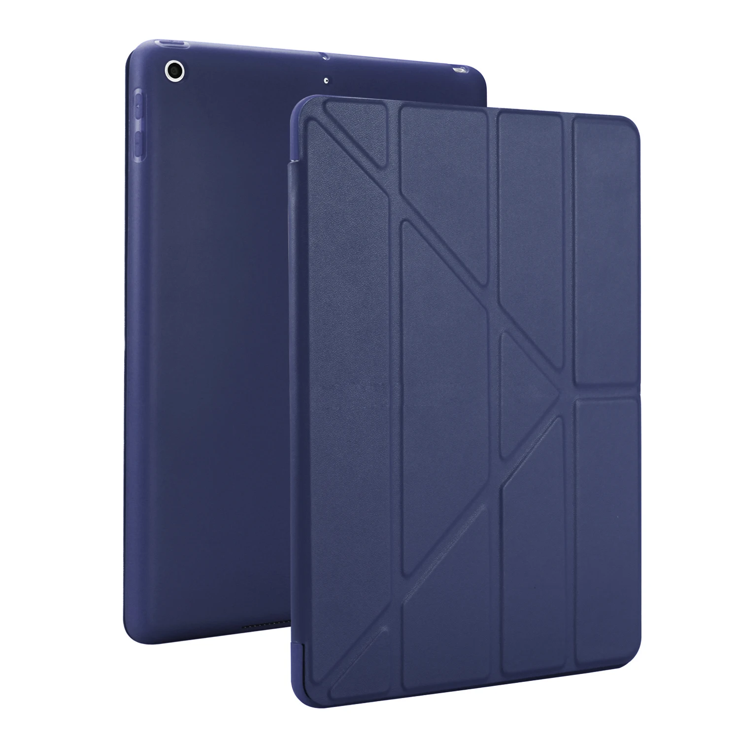 Чехол для нового iPad 9,7 дюймов, мягкий силиконовый низ+ умный чехол из искусственной кожи с функцией автоматического сна для нового iPad 9," A1893 - Цвет: Navy