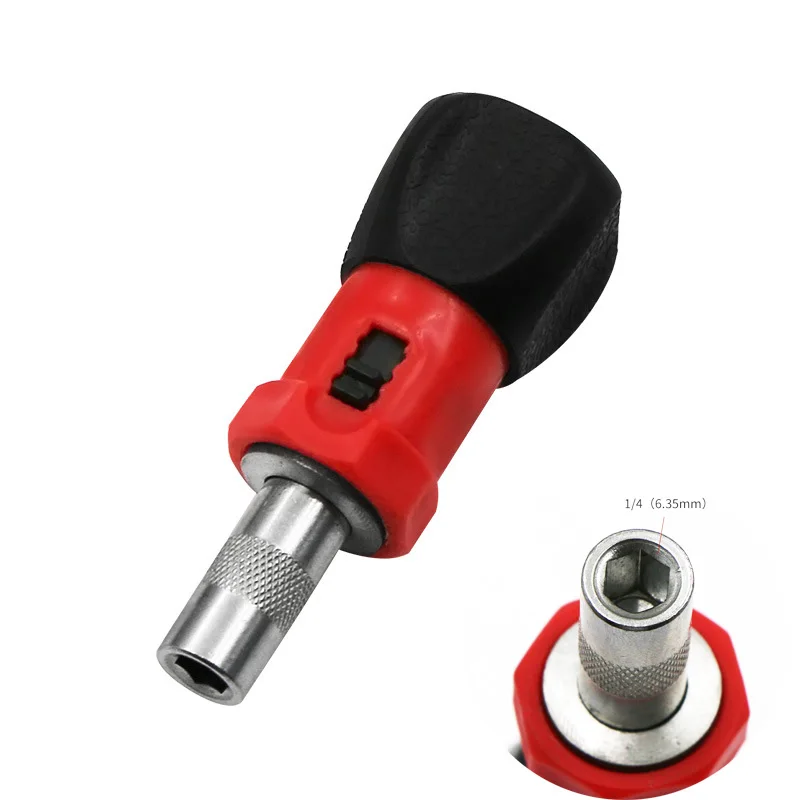 

Multi-function ratchet screwdriver batch reverse forward 6.35mm internal hexagonal interface screwdriver bit holder