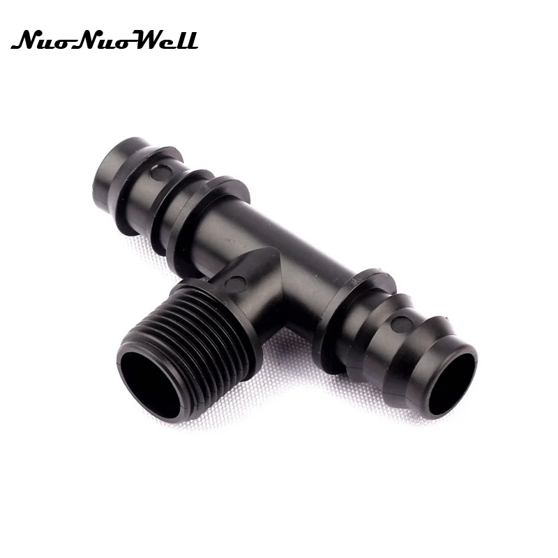 5pcs Nuonuowell Pe 1/2" To 20mm Male Thread Tee Barbed Connector