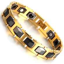 2017 Fashion Jewelry Tungsten Magnetic Hematite Mens Bracelet Health Care Link Chain Wristband B1374