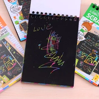 

MIRUI Scratch picture doodle book multicolor diy fun magic coil book creative Cute children scrawl notebook Kids Drawing book