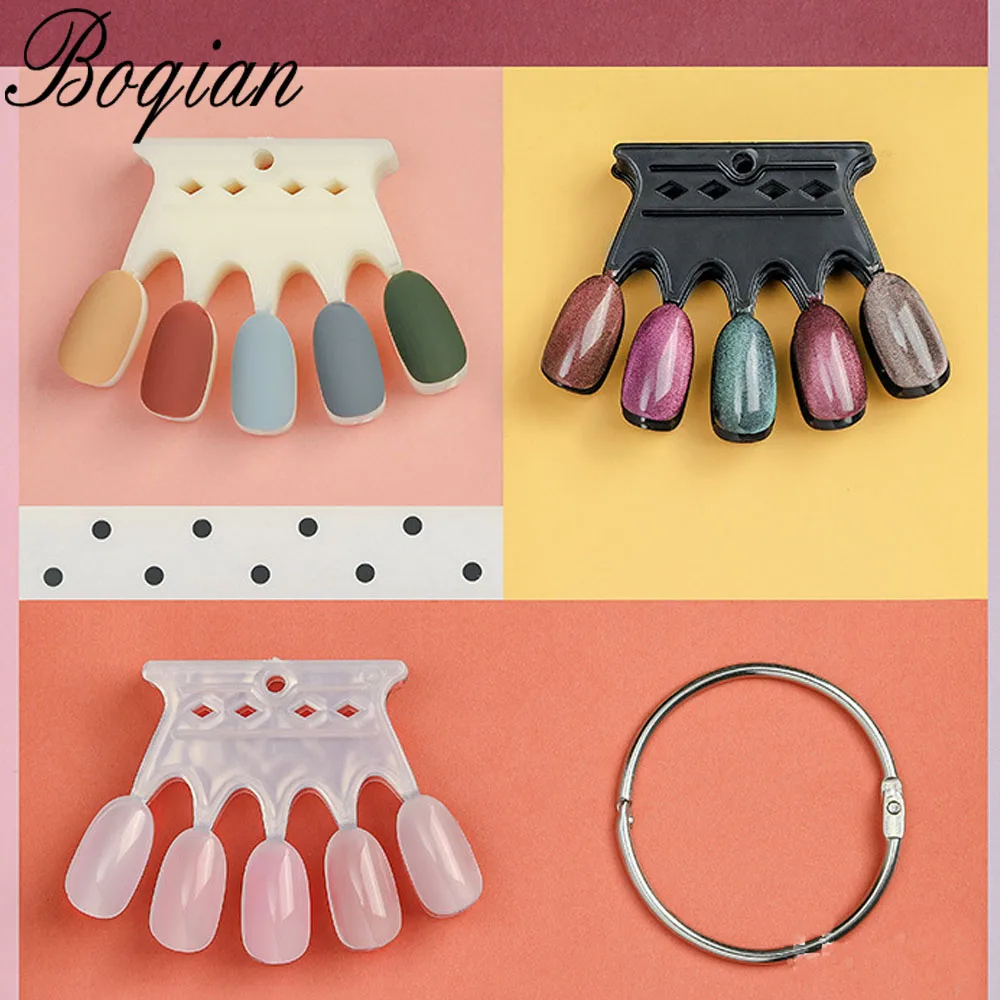 Накладные кончики для дизайна ногтей, цветные, круглые, натуральные, прозрачные, накладные ногти для гель-лака, маникюрный веер, практичный инструмент для демонстрации