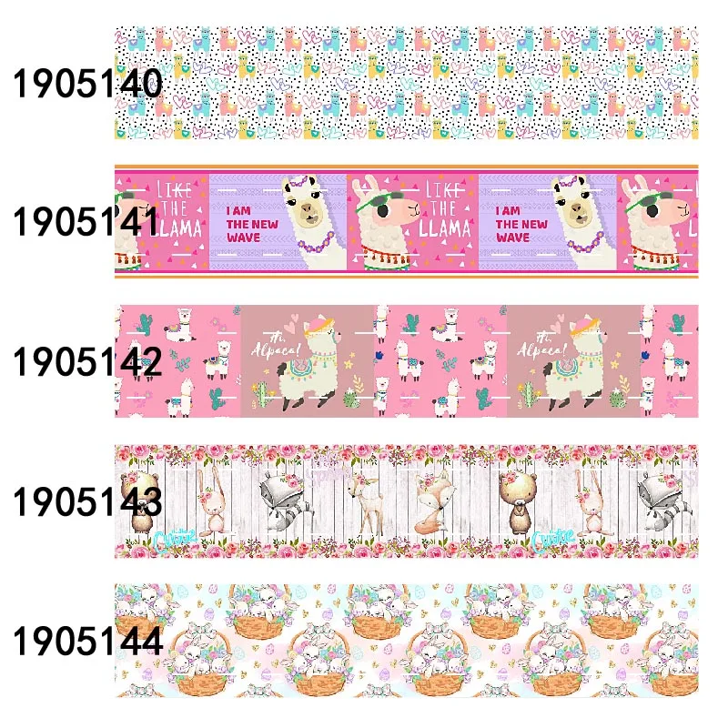 

Cute cartoon character alpaca and koala printed grosgrain ribbon and elastic foe for kids headbands