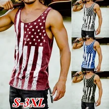 HEFLASHOR популярные мужские американский флаг Дизайн Хлопок без рукавов майка для фитнеса Мода Винтаж Бодибилдинг майка